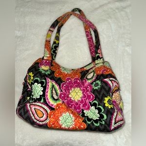 Vera Bradley Emily Triple Compartment Satchel in Ziggy Zinnia (EUC)